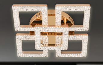 Modern Kristal Kare Plafon - LED Tavan Avizesi