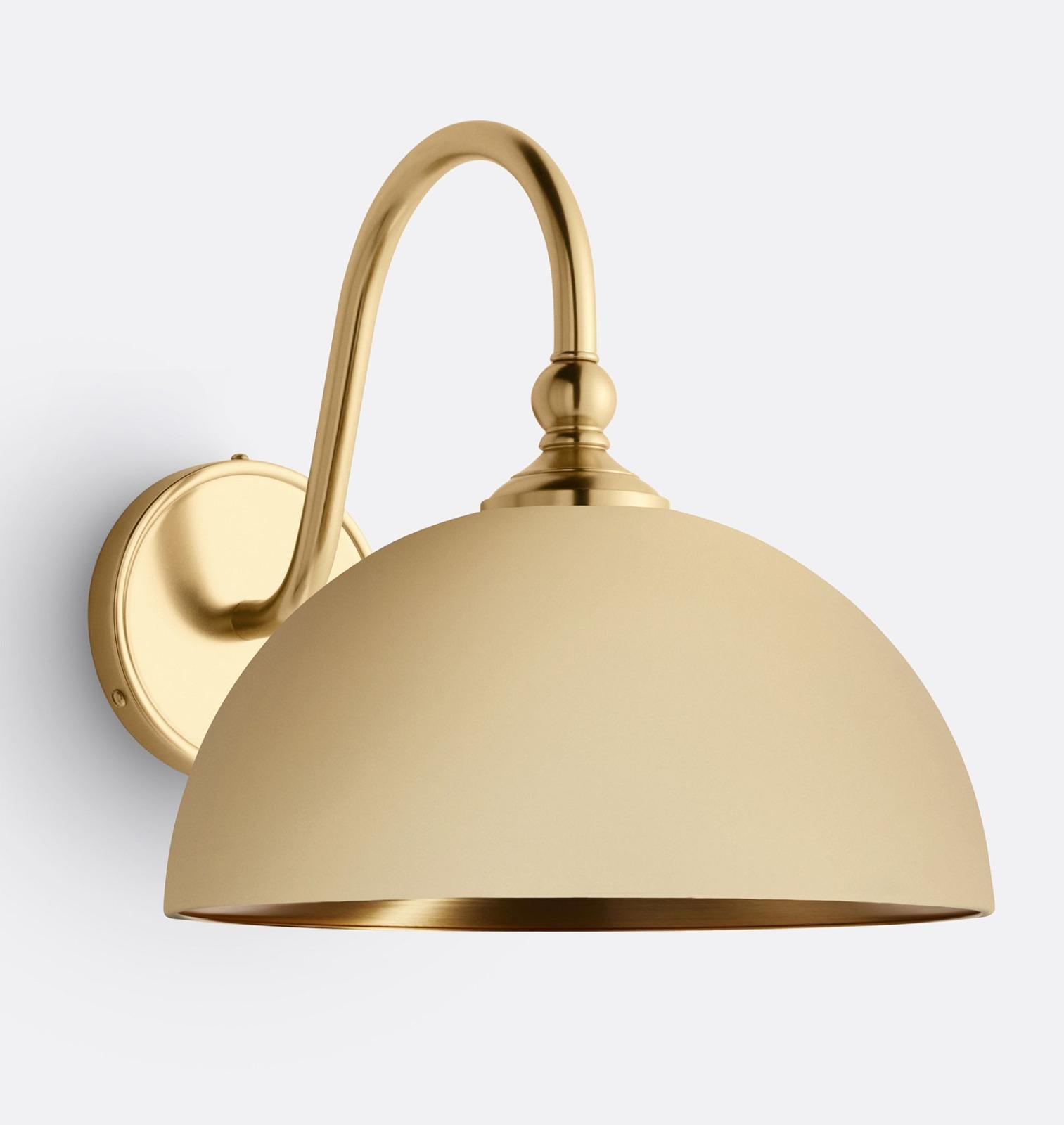 Modern Sarısı Duvar Apliği - Büyük Kubbe Formlu Duy'lu Model