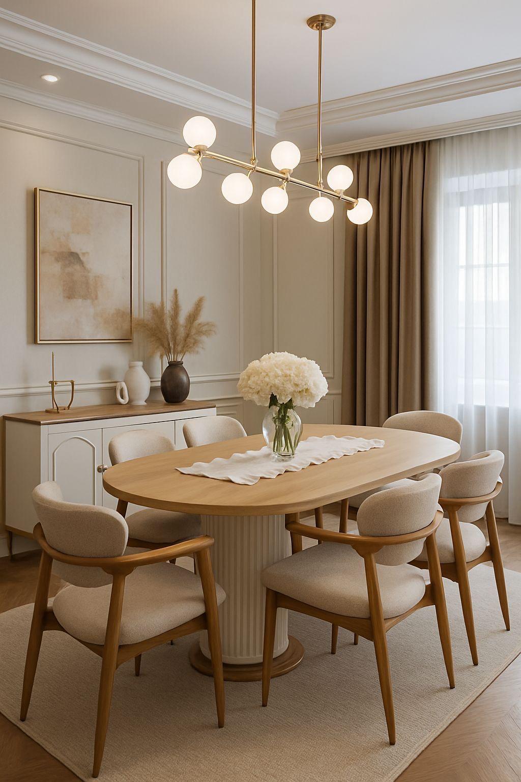 Modern Sarkıt Avize - Sekizli Küre Camlı Duy'lu Model