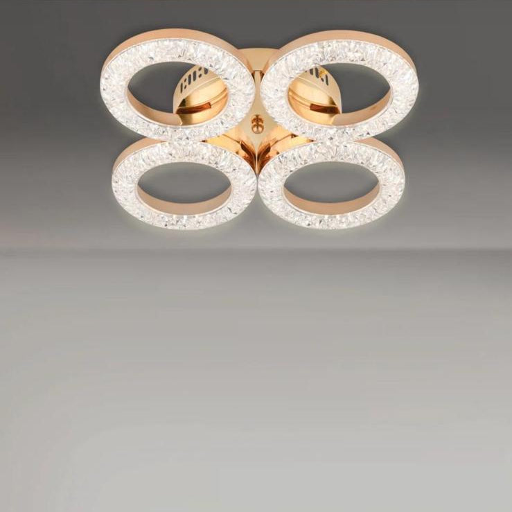 Kumandalı Modern Tavan Armatürü - 4 Halka Tasarım