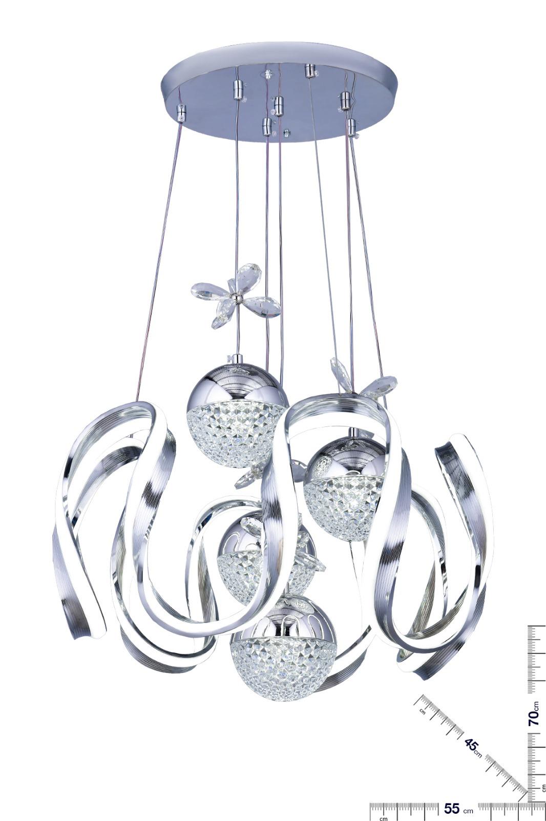 Çizgili kasa Sarmalı Led Avize - Lüks Tasarım 4 Top