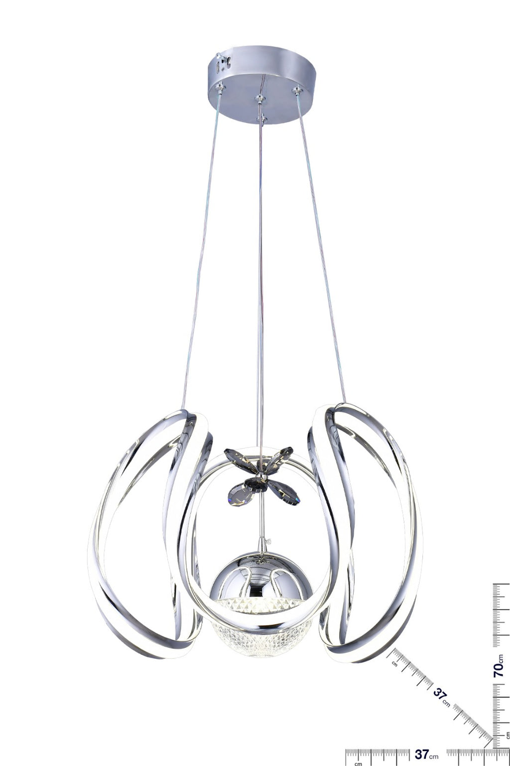 Yaprak Kıvrım Kristal Top Sarkıt