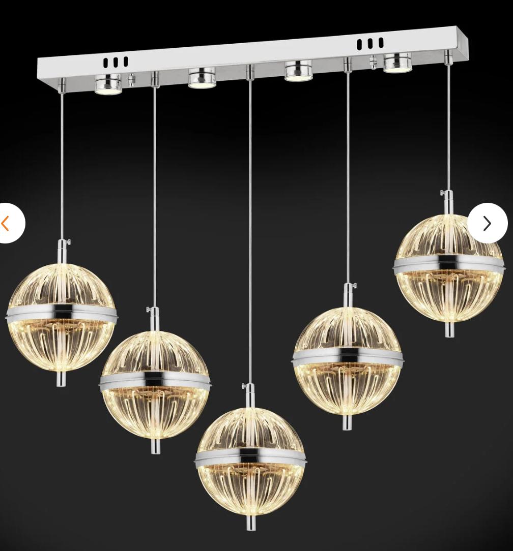 Kristal Küre Sarkıt Bar Avize - Kaplama Beşli Kombinasyon