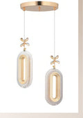 ORM07 - Alfa 2li Gold Ledli Kristal Taşlı Avize